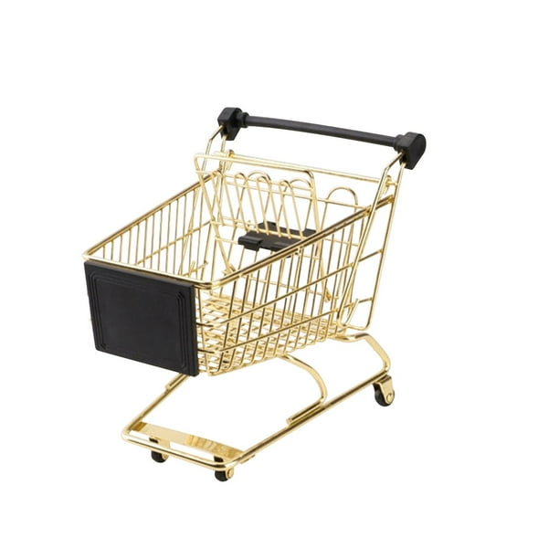 Mini Juguete de Cumpleaños CUTICAT Carrito de Compras Dorado