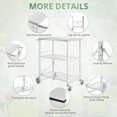 thumbnail image 4 of Dycanpo Foldable Outdoor Grill Cart, Movable 3 Tiers Grill Table,Stainless Steel, 33.8'',White, 4 of 9
