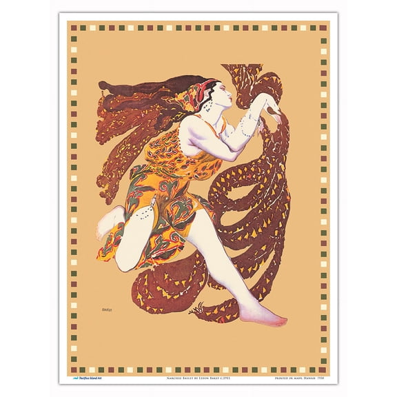 Narcisse Ballet - Vintage Dance Poster by Léon Bakst c.1911 - Master Art Print (Unframed) 9in x 12in