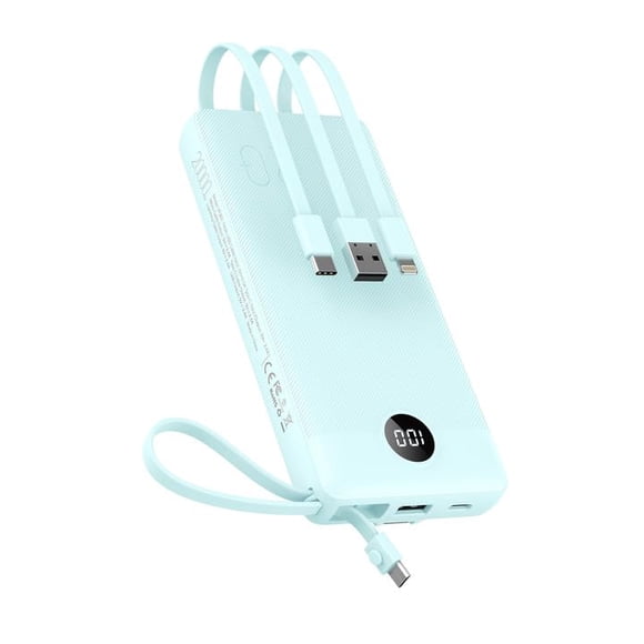 Power Bank VEEKTOMX 20000 mAh con cables integrados para iPhone
