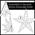 thumbnail image 5 of Aurora Superstar 18" White Hanging 5 Point Star Light LED Lantern Decor, Weatherproof Fold-Flat Plastic Lighted Star, 5 of 5
