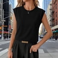 thumbnail image 4 of Yievot Womens Cap Sleeve Tops Business Casual Crewneck Tee Shirts Summer Trendy Vacation Blouses, 4 of 7