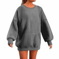 thumbnail image 2 of jobturf Sweatshirts for Women Fuzzy Fleece Long Sleeve Crop Pullover Tops Casual Crewneck Warm Plush Hoodies with Pockets, 2 of 8