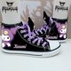 thumbnail image 1 of Kuromi Cinnamon Dog Melody primavera y verano lindos zapatos de lona altos combinables para estudiantes femeninas zapatillas informales con grafiti, 1 of 5