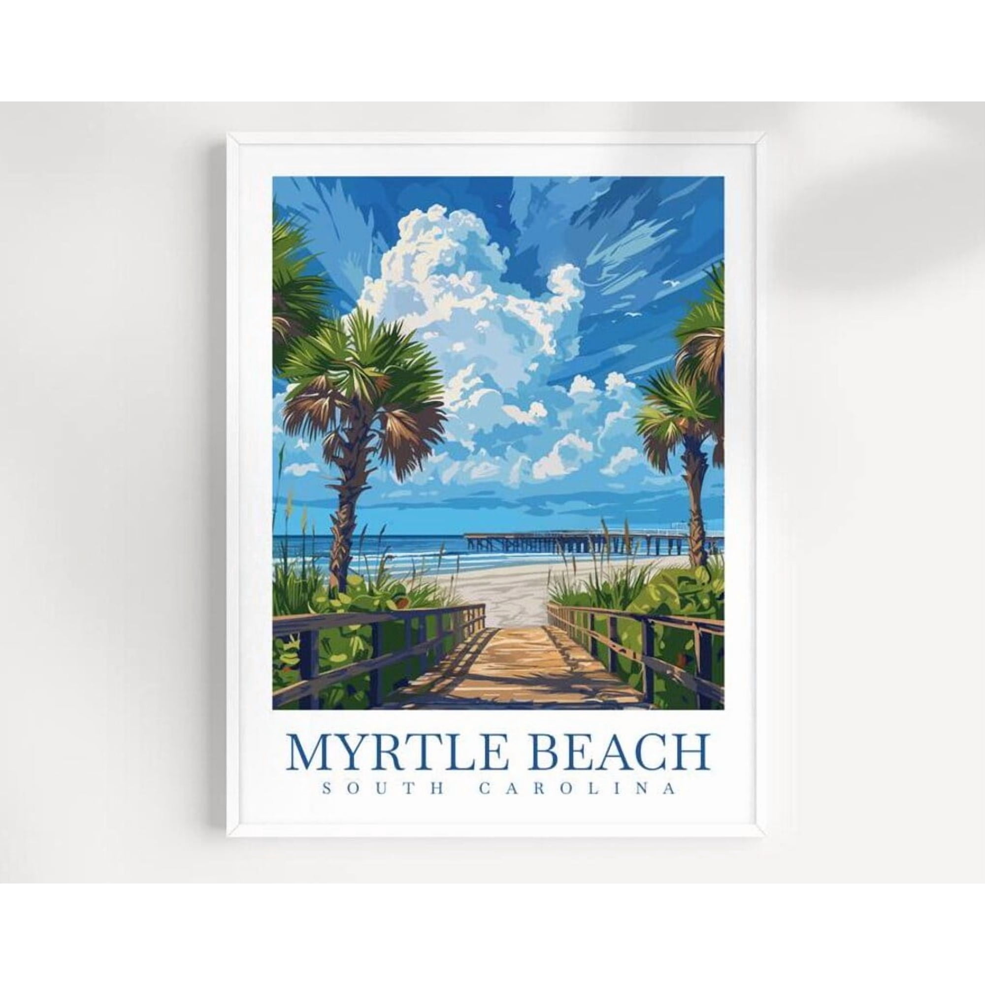 Myrtle Beach Travel Poster South Carolina Wall Art Myrtle Beach Wall Hanging Myrtle Beach Home Decor Usa Gift Art Lovers Myrtle Beach Poster Decor For Living Room Bedroom