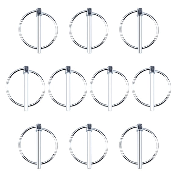 INCREWAY Goupille de Lynch 3/16”, 10 Pcs Goupilles en Acier au Carbone avec Anneau, Verrouillage Rapide pour Vélo, Bateau, Ferme, Tracteurs, Remorques, Camions (Dia 4.5mm*Longueur 36mm)