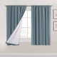 thumbnail image 1 of Cortinas 100% opacas blancas de 84 pulgadas de largo que bloquean la luz completa con revestimiento blanco suave para dormitorio, sala de estar, tratamiento de ventana con aislamiento térmico, juego de 2 panelesRod Pocket-stone Blue52W x 54L, 1 of 5