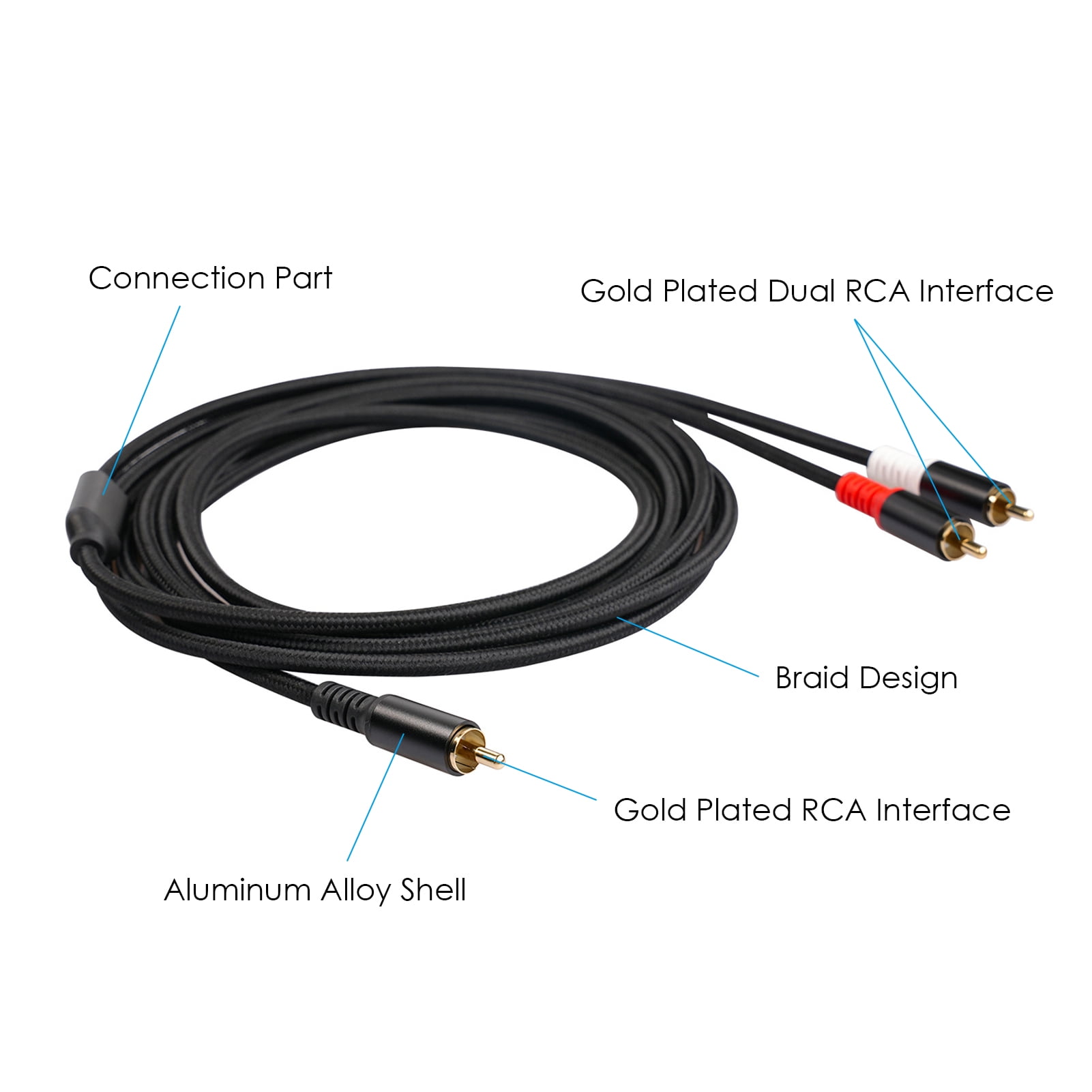 Audio Cable,Stereo Audio Cable Y Cable 1 Dvd Players Audio Cable Dual ...