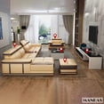 thumbnail image 4 of Elegant Living Room Sofas - MINGDIBAO Italian Genuine Leather Sectional Sofa Set with Adjustable Headrests and Bluetooth Speaker My Lux Decor Round, 4 of 8