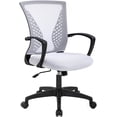 thumbnail image 1 of BestOffice Chaise de Bureau Ergonomique en Maille, Soutien Lombaire Accoudoirs Dossier Mi-Haut à Roulettes Pivotante Réglable, Blanc, 1 of 7