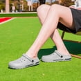 thumbnail image 4 of BNRSHOE Mens Clogs Slip-on Garden Shoes Comfortable Sandals Lightweight Slippers Beach Shoes Light Gray, 4 of 7
