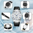 thumbnail image 4 of SKMEI Men's Casual Leather Watch Big Face Watch for Men，Fashion Business Dress Analog Quartz Waterproof Wrist Watch, 4 of 7
