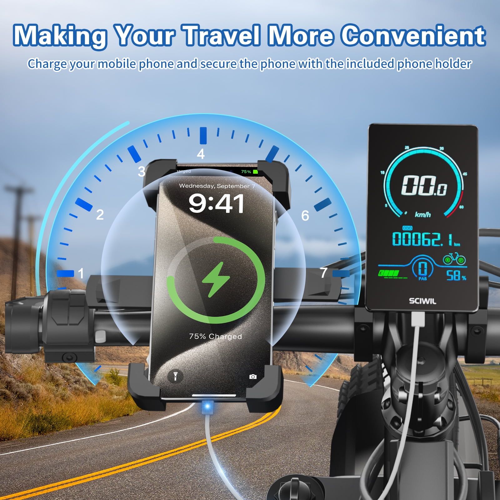 Skeri Electric Bike for Adults 26", 1000W (2000W Peak) E-Mountain Bike 48V 20.5AH UL2849