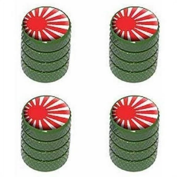 Japanese Flag Rising Sun Tire Rim Wheel Aluminum Valve Stem Caps, Multiple Colors