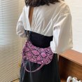 thumbnail image 3 of Bolsos de las axilas de cadena con estampado de serpiente de cuero PU para mujer (púrpura) Likrtyny Para estrenar, 3 of 9