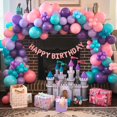 thumbnail image 4 of Kit de arco de globos divertido, rosa intenso, morado y azul para fiesta de niñas, 4 of 7