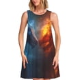 thumbnail image 1 of Balery Red And Blue Fire Dragon E Vestidos de verano para mujer con estampado: vestido holgado sin mangas, vestido playero informal y cómodo para días calurosos., 1 of 7