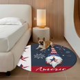 thumbnail image 3 of Independence Day Washable Round Area Rug 3 ft, American Flag Pentagram Dwarf celebration, Soft Non Slip Rugs Stain Repellent Indoor Felt Carpet for Living Dining Room Bedroom Home Office, 3 of 9