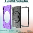 thumbnail image 3 of Dteck Case for Samsung Galaxy S7 11" SM-T870/T875 2020 Released 11-inch,360 Rotatable Kickstand Rubber Heavy Duty Shockproof Protective Cover with Adjustable Hand/Shoulder Strap,Purple, 3 of 8