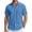3# Blue, variant on Mens Linen Shirt Short Sleeve Wrinkle Free Casual Untucked Button Down Shirts Beach Breathable Tops Summer Blue S
