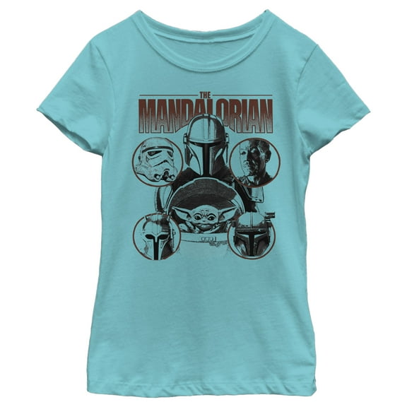 Girl's Star Wars: The Mandalorian Odds-on Favorite Graphic Tee Tahiti Blue Large