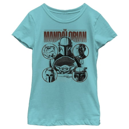Girl's Star Wars: The Mandalorian Odds-on Favorite Graphic Tee Tahiti Blue Small
