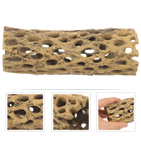 Luxshiny Light Brown Fish Decoration Simulated Tree Trunk with Shrimp Shelter for Aquarium