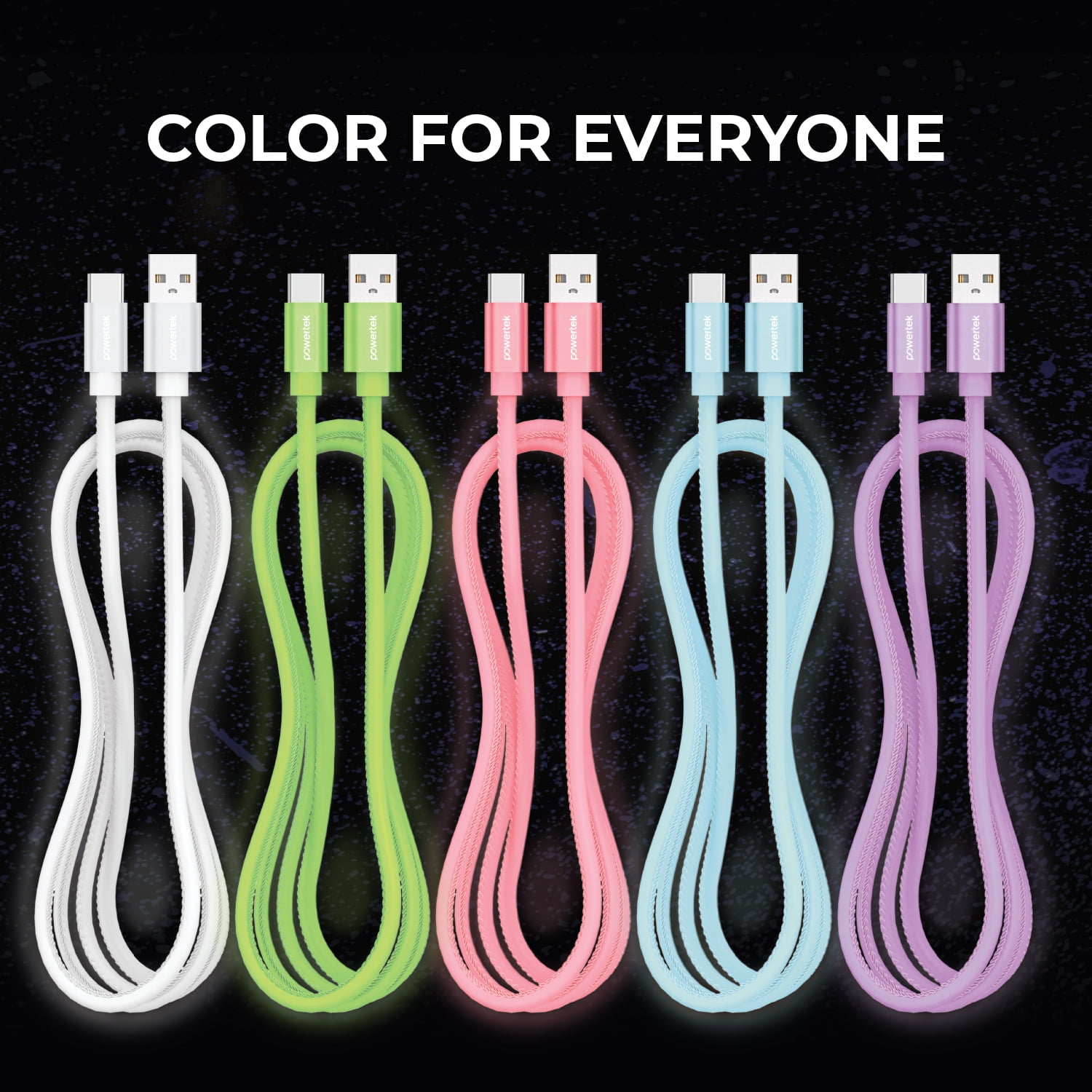 Liquipel Powertek Glow in the Dark USB-A to USB-C - Green