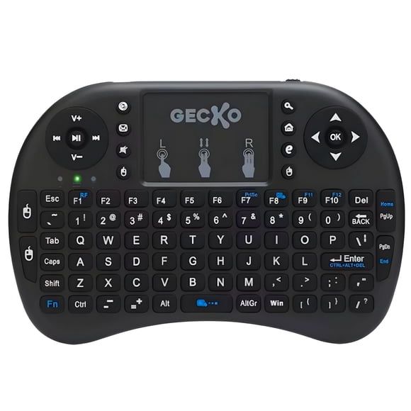 Teclado Inalámbrico Mini con Touchpad Gecko Electronics para Smart TV, TV Box, PC, Consolas USB Recargable Retroiluminado GECKO ELECTRONICS GK-RCSMARTV