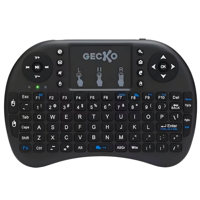 Teclado Inalámbrico Mini con Touchpad Gecko Electronics para Smart TV, TV Box, PC, Consolas USB Recargable Retroiluminado GECKO ELECTRONICS GK-RCSMARTV