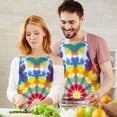 thumbnail image 3 of Colorful Rainbow Tie Dye Spiral Pattern Apron-Garden Aprons for Women with Pockets-Cotton Linen Waterproof Kitchen Cooking Gardening Aprons Adjustable for Kitchen,Cooking,BBQ and Salon 33x27 Inch, 3 of 7