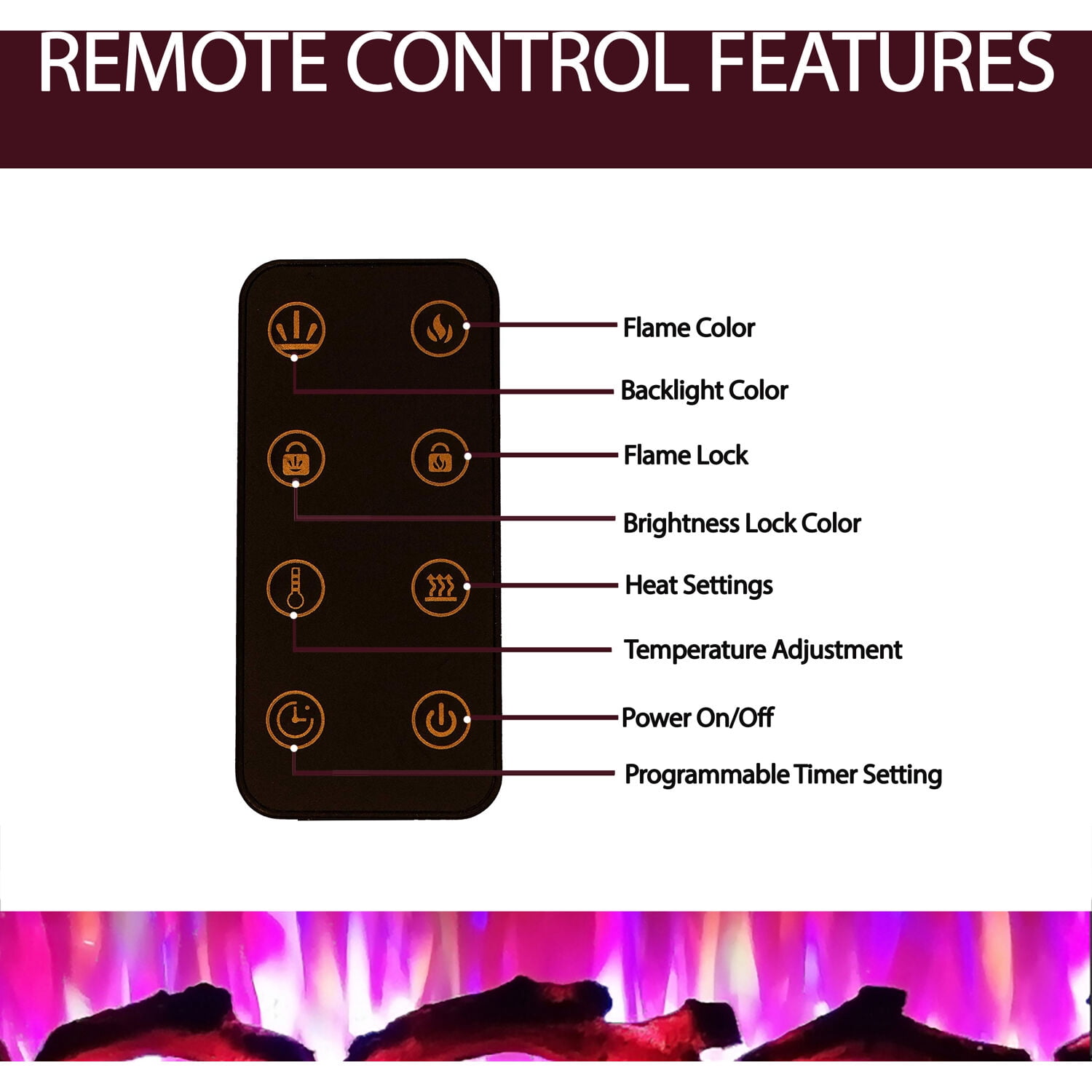 Cambridge 42-in. White Indoor Wall Mount Electric Fireplace with Log Display