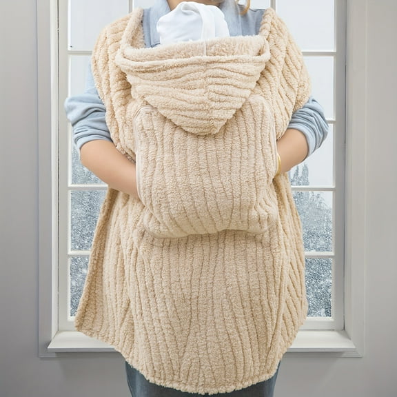 Baby shawl windproof and warm plush blanket outdoor baby cloak is the perfect gift for babies