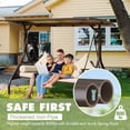 thumbnail image 3 of 3-Seat Patio Porch Swing with Adjustable Hardtop,3 in 1 Convertible Outdoor Porch Swing for Adults,Patio Swing with Thicken Cushion,Pillows & Cup Holders for Porch,Backyard,Garden (Beige), 3 of 7