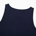 thumbnail image 5 of Chaleco de punto de un solo pecho azul marino a la moda para mujer, camisetas sin mangas con cuello en V vintage, top elegante para mujer, 5 of 5