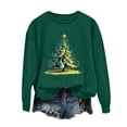 thumbnail image 2 of Maplenight Christmas Sweatshirts for Women Christmas Tree Graphic Merry Sweatshirt Cute Xmas Holiday Long Sleeve Pullover Blouse, 2 of 4