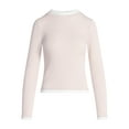thumbnail image 5 of Scoop Women’s Double Layer Rib Tee with Long Sleeves, Sizes XS-XXL, 5 of 5