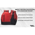thumbnail image 3 of 6 Quick Zip Backpacks Set - Polyester, Unique features, Front Pocket, Vibrant - Red, 3 of 5