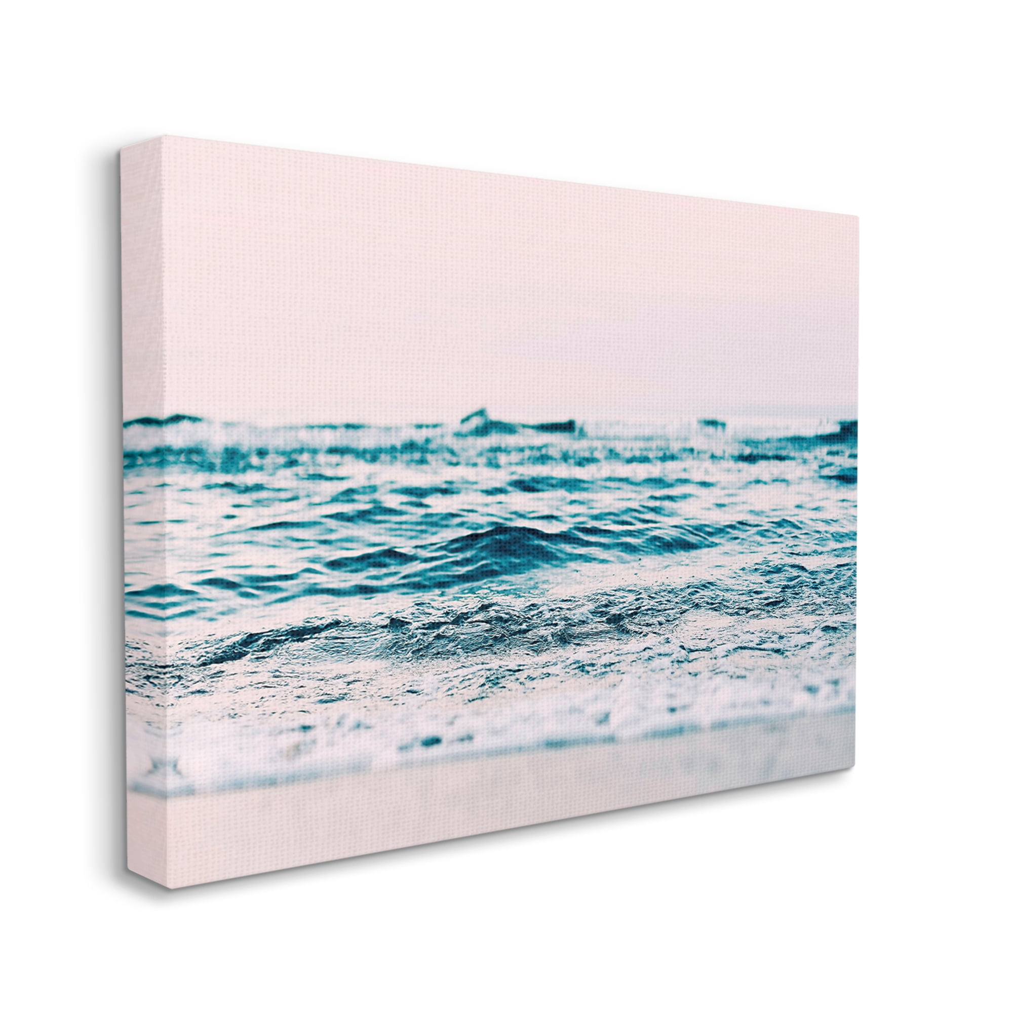 Stupell Industries Pink Sunrise Sea Waves Nature Photography Gallery Wrapped Canvas Print Wall Art, 40 x 30