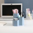 thumbnail image 2 of OUSITAID 3 Lattices Makeup Brush Storage Box Cosmetics Pen Holder Organizer (Yellow), 2 of 5