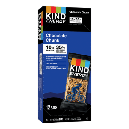 KIND Bars Chocolate Chunk Energy Bars Gluten free 2.1 oz 12 Snack Bars