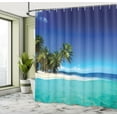 thumbnail image 5 of Ambesonne Jungle Shower Curtain, Seaside Nature Tropic, 69"Wx84"L, Royal Blue Turquoise, 5 of 5