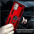 thumbnail image 3 of CoverON For Motorola Moto G Stylus 2021 Ring Case, Kickstand Rugged Phone Cover Magnetic Car Mount Compatible - Red, 3 of 9