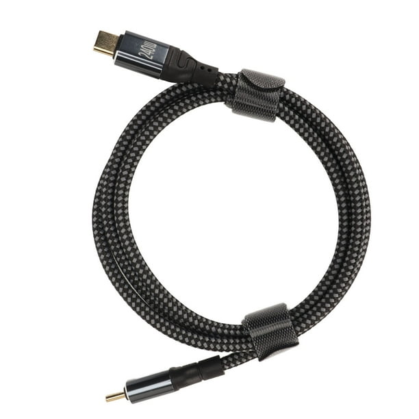 Cable USB C a USB C PD240W Interfaz USB2.0 Tipo C 480Mbps Cable de datos de doble extremo USB C macho a C macho 100 cm