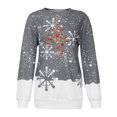 thumbnail image 4 of Qertyioot Femmes Hiver Noël Impression Sweat-Shirt, Manches Longues Casual Col Rond Mode Pullover Tops, 4 of 5