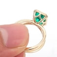 thumbnail image 2 of Octagon Cut Lab-Created Emerald Solitaire Bezel Set Twist Shank Ring in 925 Sterling Silver - Elegant Jewelry for Her, 2 of 4
