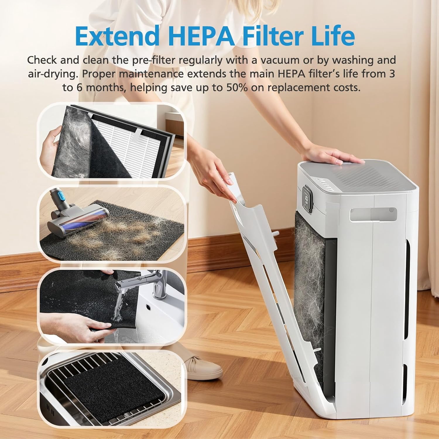P358 Filter Compatible with HEAPETS P358 Pet Purifier, HEPA Filter for Pet Hair, Dander & Odor