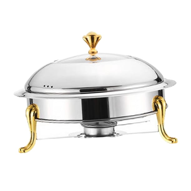 Juego de buffet con plato para calentar alimentos con tapa y soporte para combustible Servidores y calentadores resistentes para buffet Chafers Sin mango