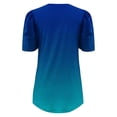 thumbnail image 5 of Womens Casual Gradient Printing Tops V Neck Short Sleeve Ruched T Shirts Top Tee Curved Hem Top T Shirt Apparel T Womens Athletic Tee Shirts Womens Short Sleeve Spandex Long Sleeve Women Active, 5 of 5