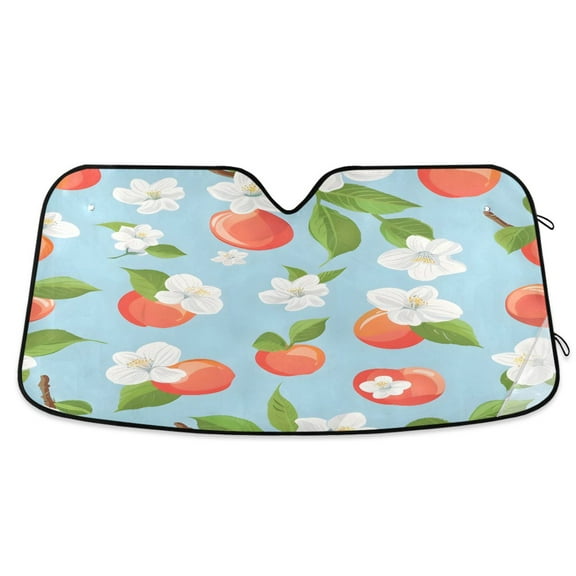 ALAZA Plumeria Flower Windshield Sun Shade Car Foldable Visor Block UV Rays Protector 55"x27.6"